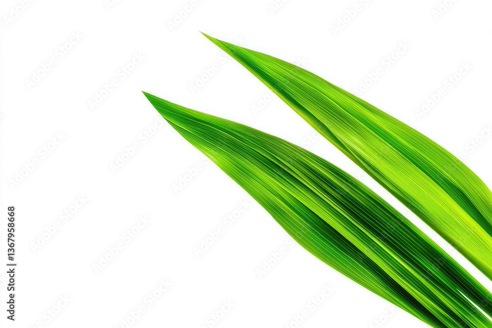 pandan green leaf isolated on white pandan green leaf isolated on white