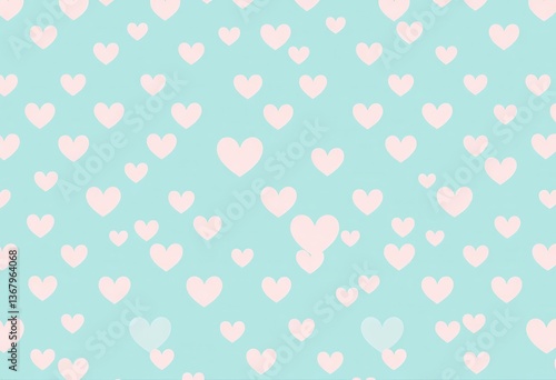 Aqua and white seamless pattern of cute hearts forming a lattice Plenty of copy space, print, background