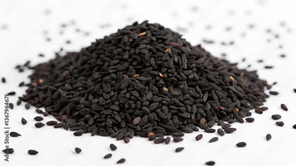 Pile of Black Cumin Seeds on White Background – Healthy Superfood
Pile of Black Cumin Seeds on White Background – Healthy Superfood