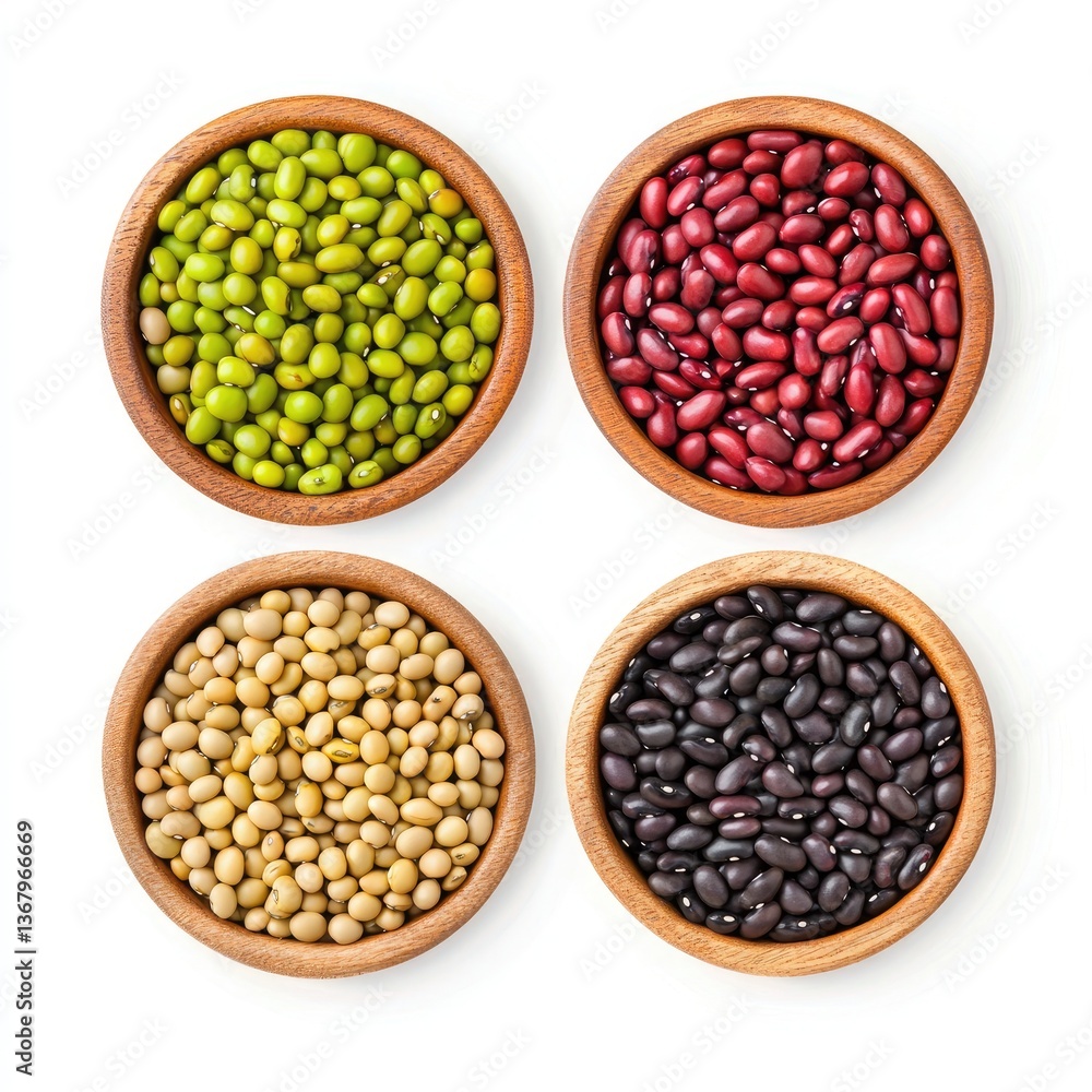mix of beans isolated on white background mix of beans isolated on white background