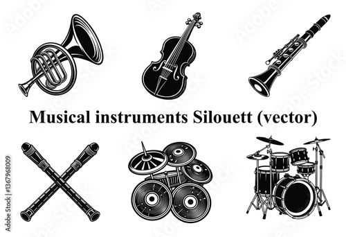 The Art of Musical Instrument Silhouettes,Melodic Silhouettes 