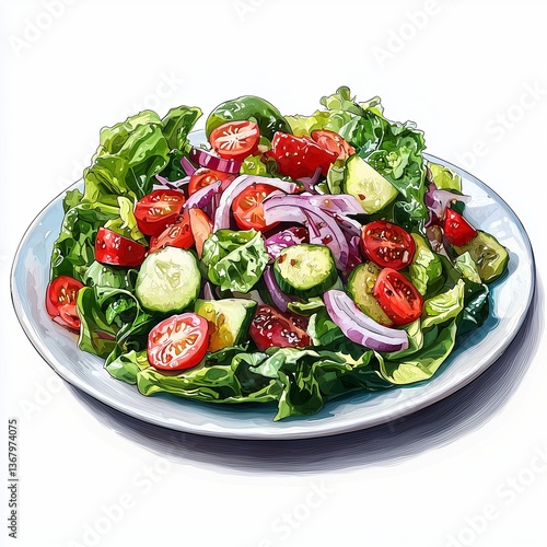 salad with tomatoes and cucumbers