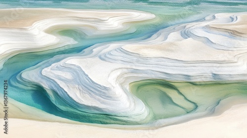 Wallpaper Mural Abstract coastal erosion patterns, aerial view Torontodigital.ca