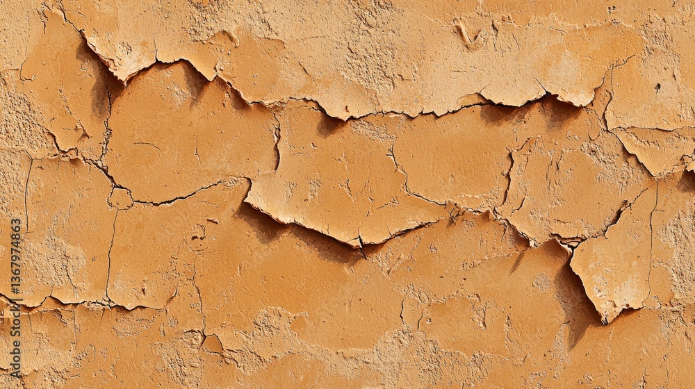 Obraz premium Cracked Dry Wall Texture Brown Aged Grunge Background