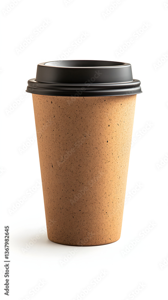 Eco-Friendly Disposable Paper Coffee Cup with Black Lid Against White Background Ample Copy Space for ing or Messaging Available 150 Characters Eco-Friendly Disposable Paper Coffee Cup with Black Lid Against White Background Ample Copy Space for ing or Messaging Available 150 Characters
