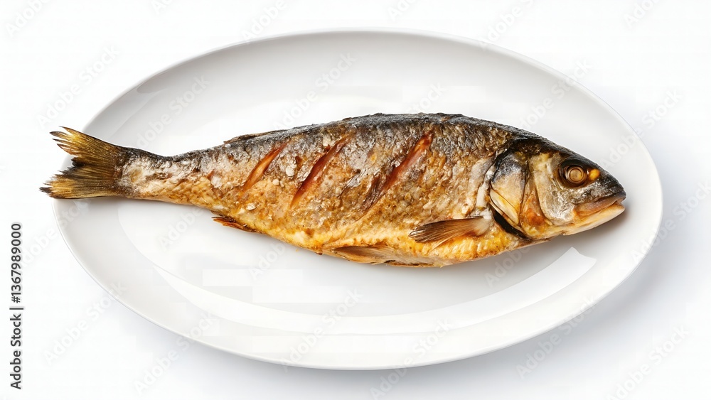 Grilled fish on a plate Grilled fish on a plate