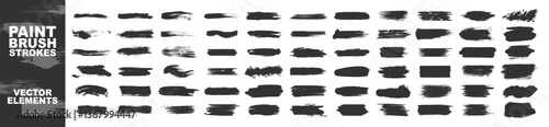 Brush stroke paint boxes isolated on transparent background. Set of text boxes. Paintbrush collection. Grunge design elements