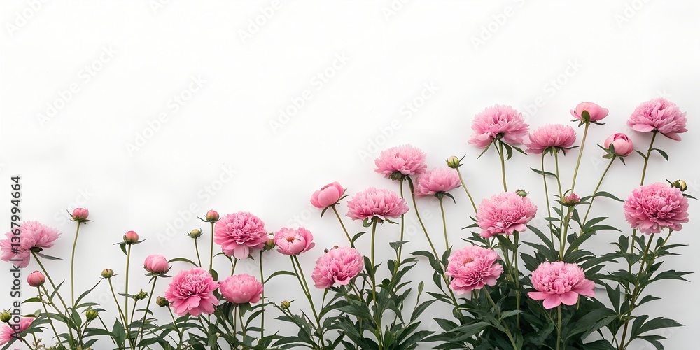 background of pink peony located at the bottom of the picture isolated on white background
background of pink peony located at the bottom of the picture isolated on white background