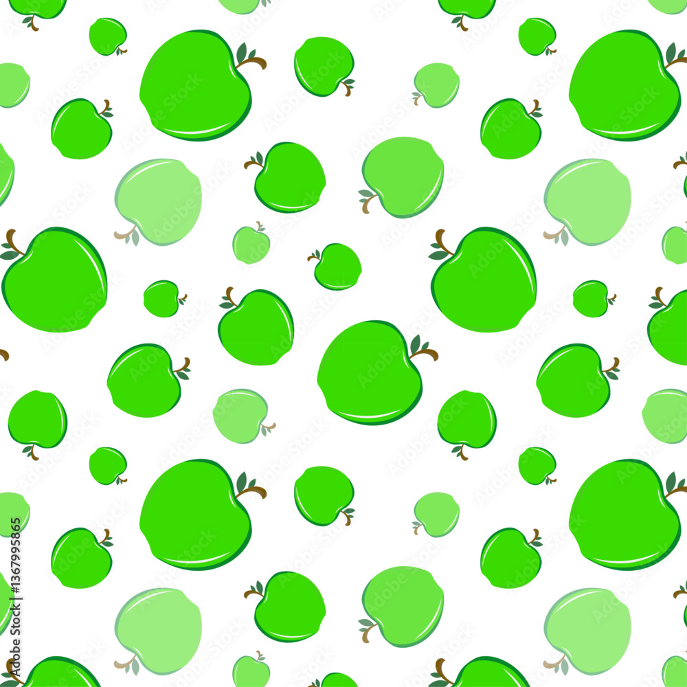 Repeating Green Apples Seamless Background Repeating Green Apples Seamless Background