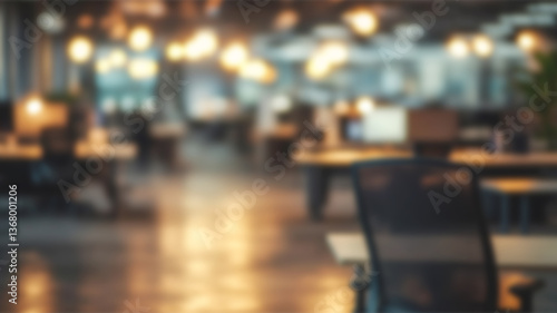 Wallpaper Mural at night beautiful Abstract blurred office interior room. blurry working space with defocused effect. Ai Generated Images Torontodigital.ca