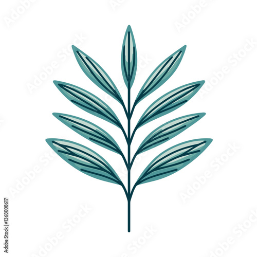 Vector art of Blyxa japonica aquatic plant with blue-green linear leaves. Ideal for aquarium design resources, underwater landscaping and botanical references.