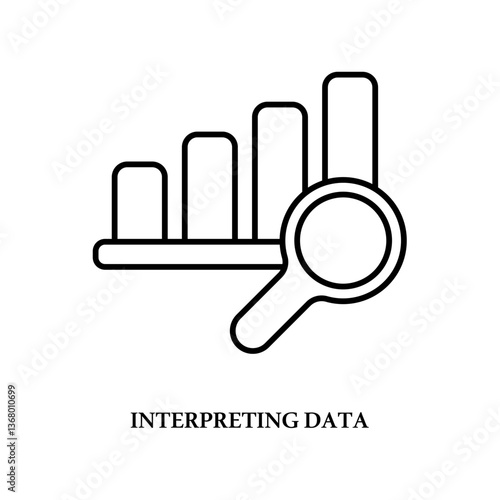 Icon a interpreting data, isolated against a clean background.