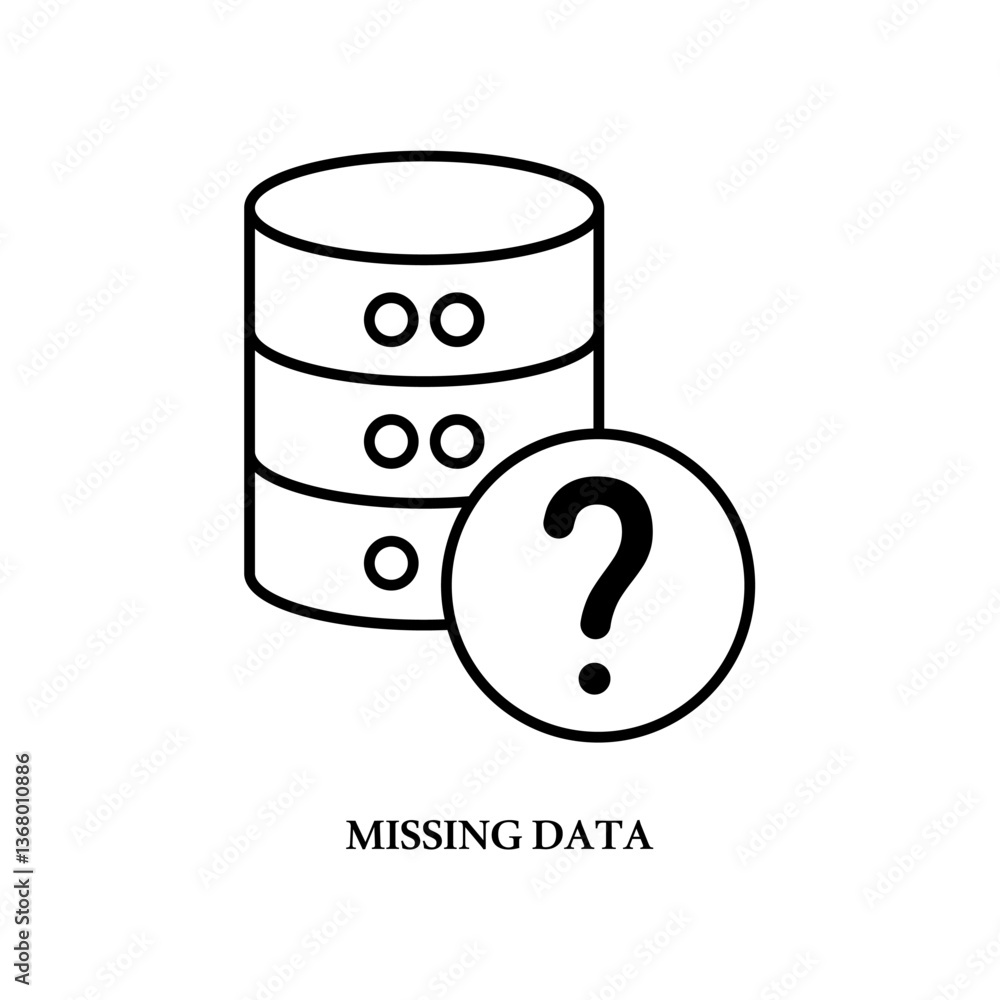 Icon a missing data, isolated against a clean background. Icon a missing data, isolated against a clean background.