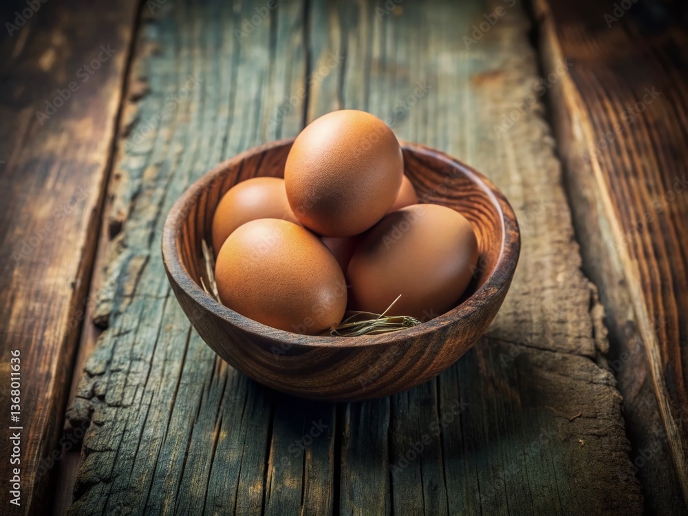 Rustic Kitchen Still Life: Three Eggs in a Bowl Rustic Kitchen Still Life: Three Eggs in a Bowl