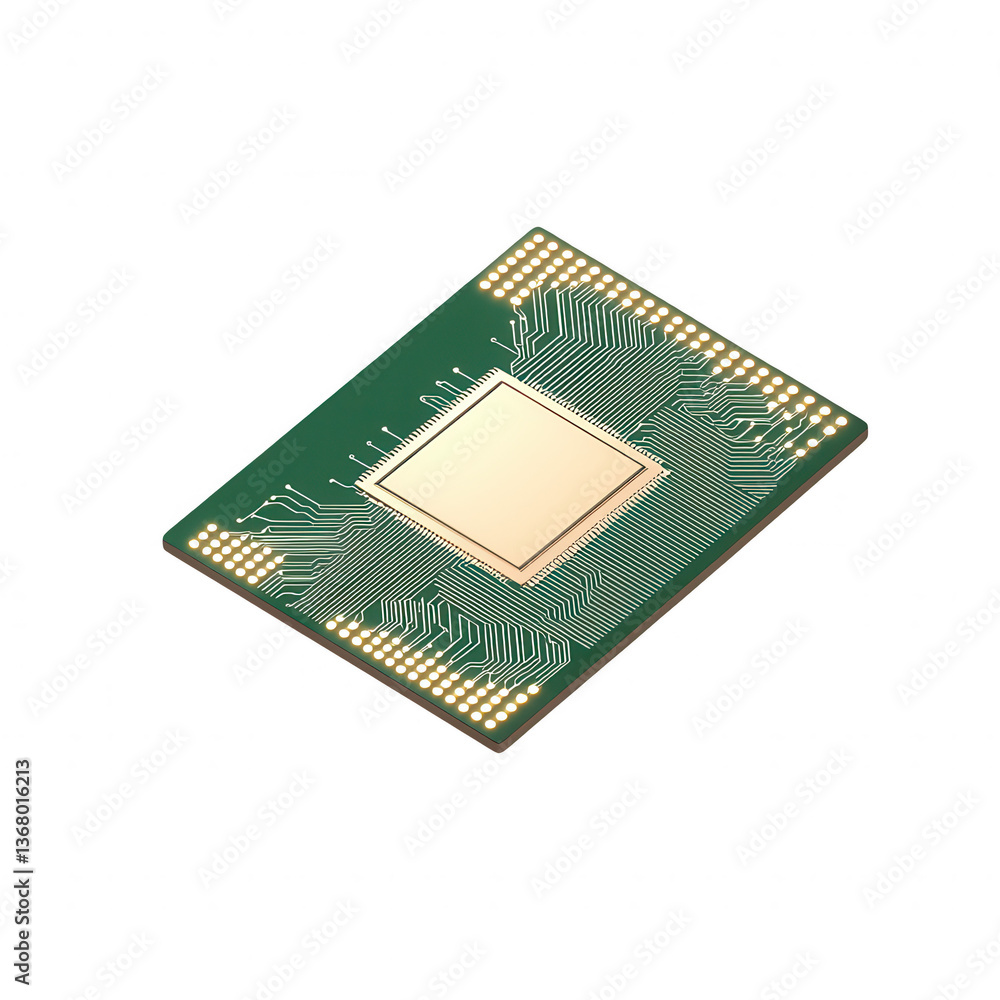 Close-up of a microprocessor chip on a white isolated background, showcasing intricate circuitry and design elements for technological and scientific applications. Close-up of a microprocessor chip on a white isolated background, showcasing intricate circuitry and design elements for technological and scientific applications.