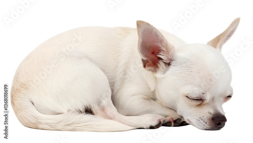 Sleeping White Chihuahua
