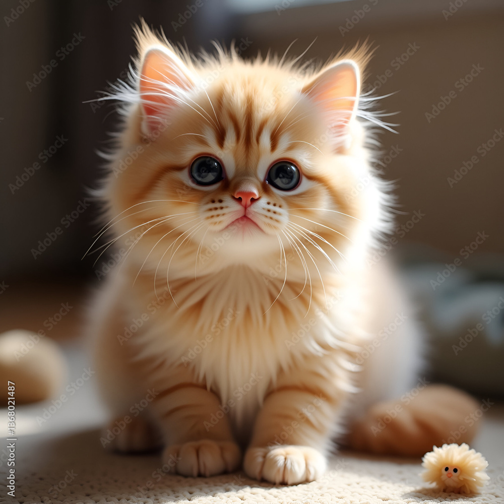 fluffy kitten with big eyes fluffy kitten with big eyes