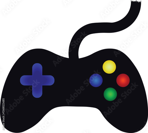 Beautiful gamepad console art in white background