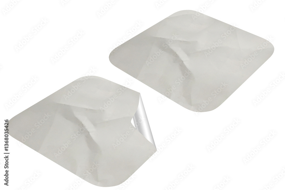 Naklejka premium Blank Glued Paper Sticker Tag Label Texture Set