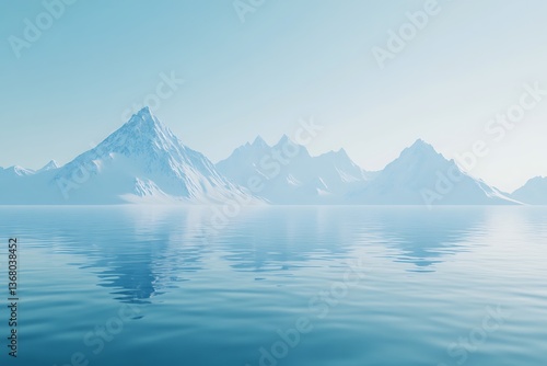 Majestic Snow-Capped Mountains Over a Calm Azure Lake
