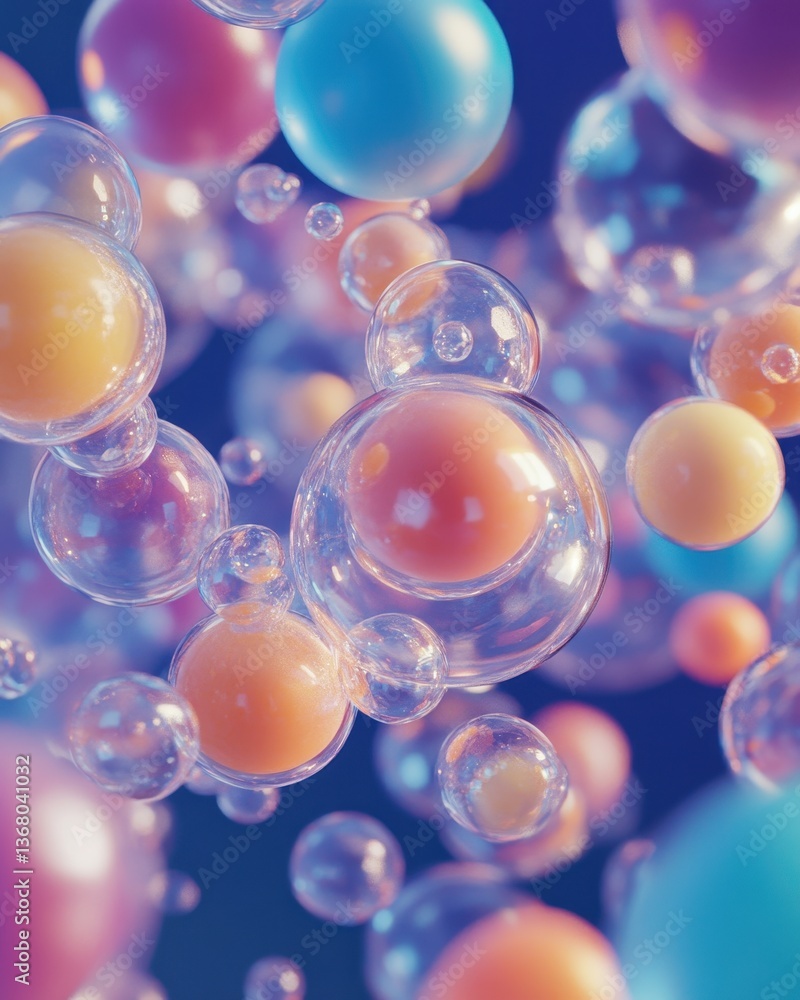 A cluster of iridescent soap bubbles floats gracefully against a vibrant blue background, reflecting a spectrum of colors as they shimmer in the light, creating a whimsical atmosphere. A cluster of iridescent soap bubbles floats gracefully against a vibrant blue background, reflecting a spectrum of colors as they shimmer in the light, creating a whimsical atmosphere.