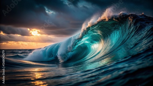 Serene Night: Simple Wave Abstract Low Light Photography
