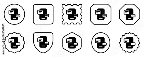 Editable text message, chat bot vector icon. AI technology, artificial intelligence, computer. Part of a big icon set family. Perfect for web and app interfaces, presentations, infographics, etc