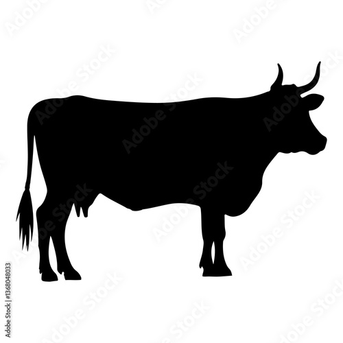 Cow silhouette vector art illustration 14