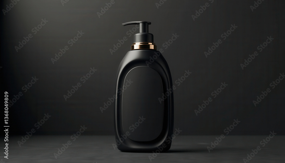 Obraz premium Pump bottle mockup. Matte black cosmetic bottles with pump dispenser