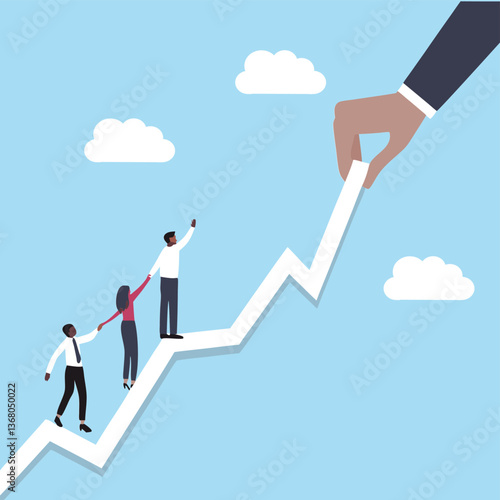 innovative Teamwork Solutions, Hand Uplifting Business Growth, Supporting Teamwork and Progress
business man helping his teem to climbing up to business progress growth 