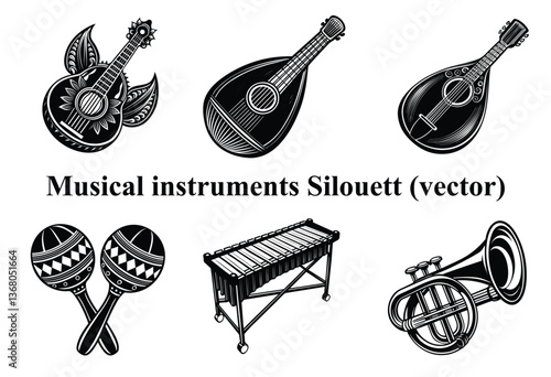  The Art of Musical Instrument Silhouettes,Melodic Silhouettes 