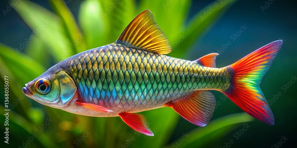 Sicklefin Barb Fish Portrait - Underwater Closeup Photography Sicklefin Barb Fish Portrait - Underwater Closeup Photography