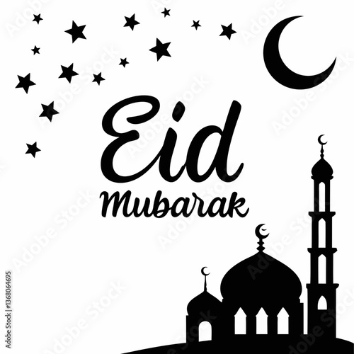 Eid Mubarak Editorial Greeting Design Vector SVG 