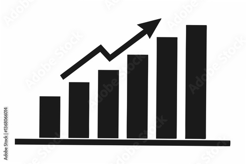 growth bar chart icon  silhouette