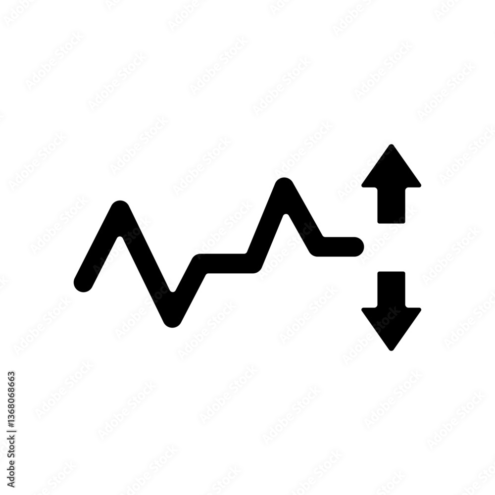 Icon a volatility, isolated against a clean background. Icon a volatility, isolated against a clean background.