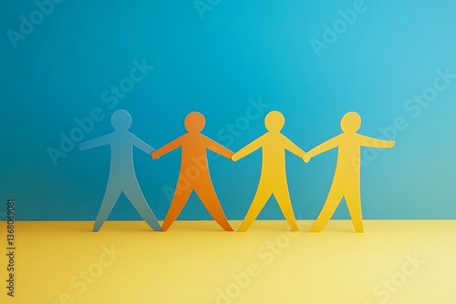 Colorful Interlocking Figures Teamwork Success