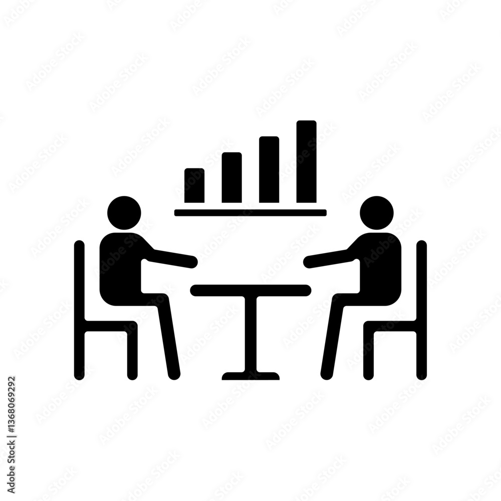 Icon a meeting, isolated against a clean background. Icon a meeting, isolated against a clean background.