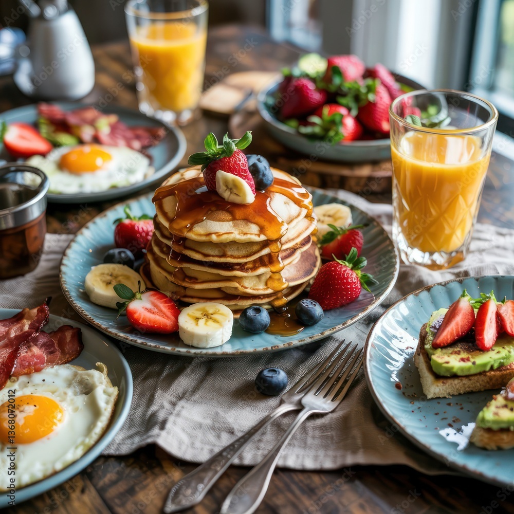 A Feast for the Morning: Pancakes, Fresh Fruits, and Farm-to-Table Goodness A Feast for the Morning: Pancakes, Fresh Fruits, and Farm-to-Table Goodness