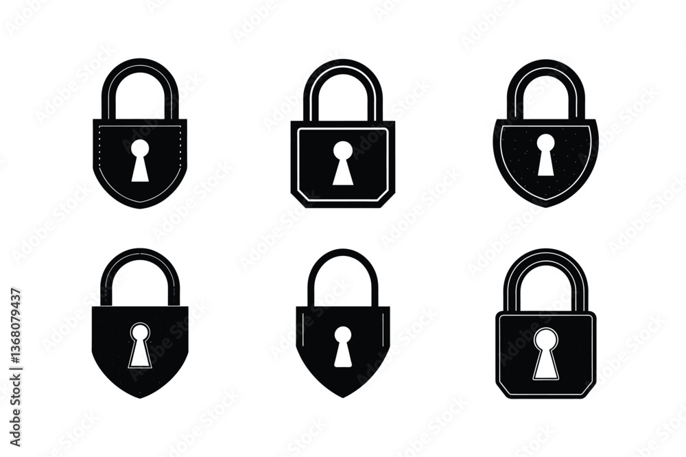 lock keyhole general security vector art silhouette lock keyhole general security vector art silhouette