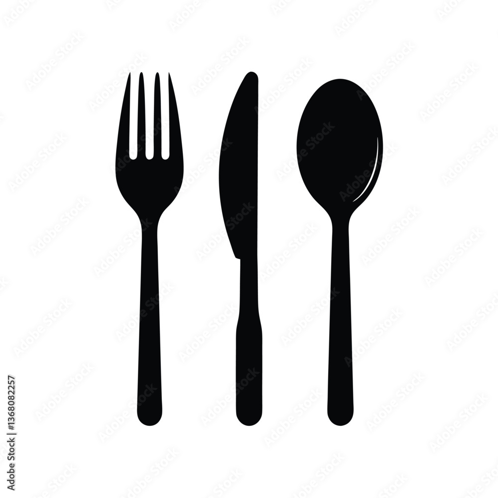 fork spoon and knife silhouette vector fork spoon and knife silhouette vector