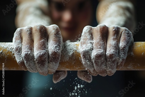 Chalky Hands on Gymnastic Bar