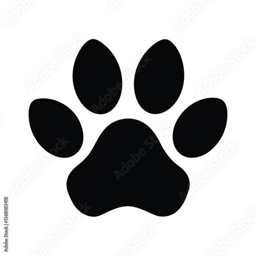 cat paw print silhouette vector