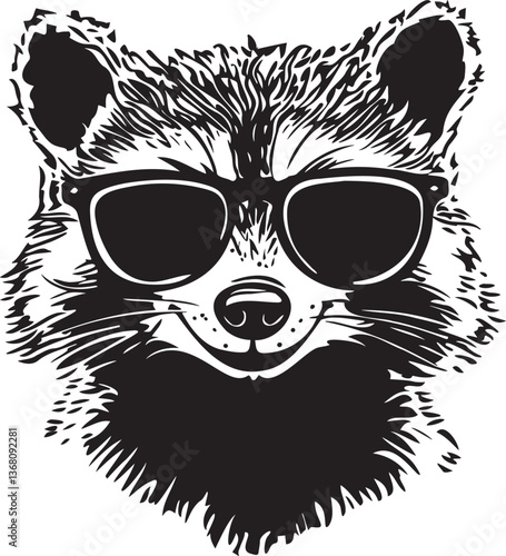 adorable raccoon with sunglasses