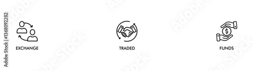 ETF banner web icon vector illustration concept for product and service quality inspection with an icon of exchange, traded, funds, 