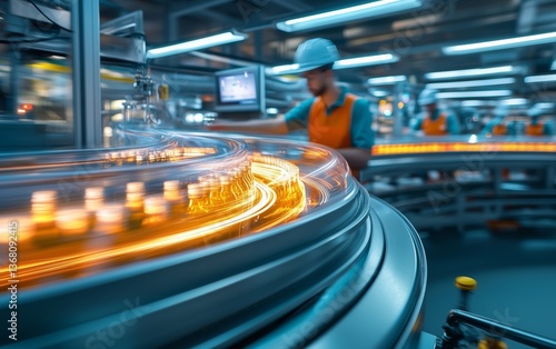High-Speed Automated Production Line in a Modern Factory