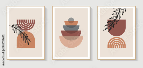 Wall Boho Picture Modern Poster Print for Living Room Home Decor. Boho wall Art Set of 3 Prints, Boho Wall Art, Line art flowers, Printable Modern Art Poster Bundle. 