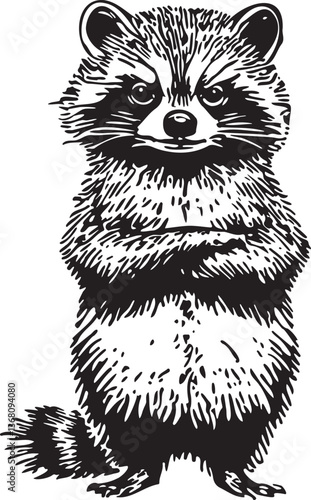 vector illustration of a lovely trendy raccoon
