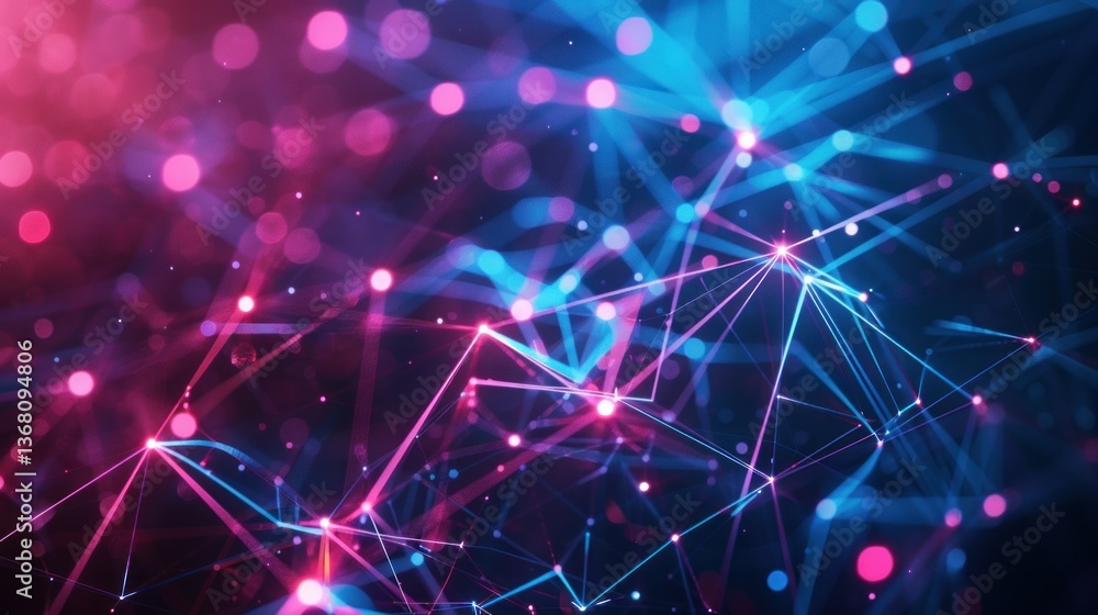 Abstract triangle-shaped network background with glowing lines. Abstract triangle-shaped network background with glowing lines.