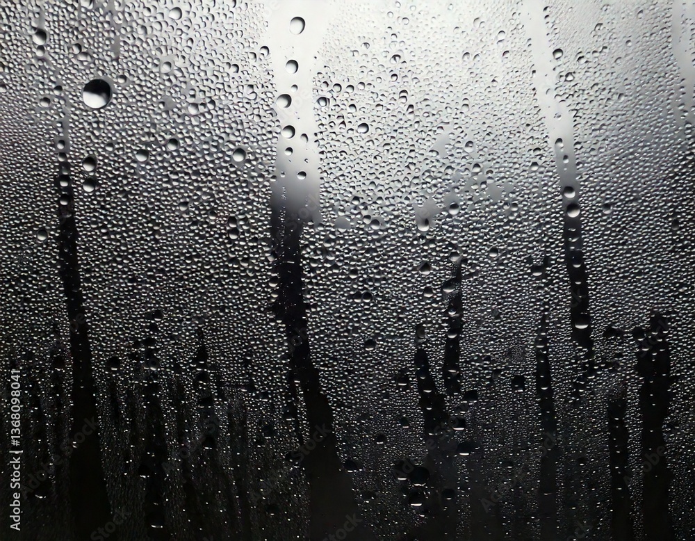 black-and-white close-up of condensation on glass, highlighting the intricate details and sharp textures of individual droplets, creating a dramatic, abstract, and moody visual perfect for backgrounds black-and-white close-up of condensation on glass, highlighting the intricate details and sharp textures of individual droplets, creating a dramatic, abstract, and moody visual perfect for backgrounds