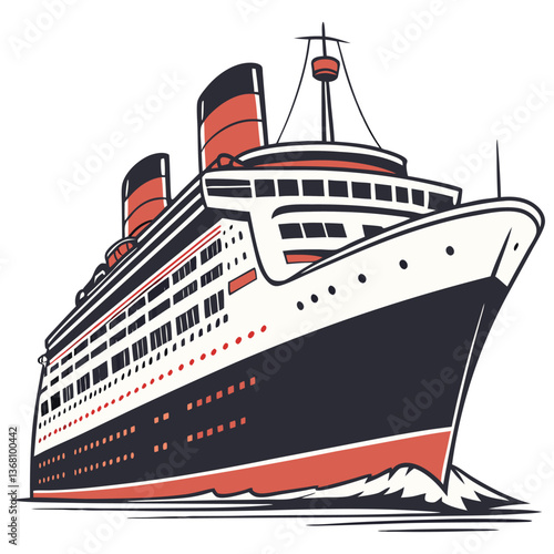 Wallpaper Mural Cruise ship silhouette vector. Concept of travel and vacation. Torontodigital.ca